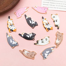 卡通可爱合金滴油 1个小猫咪挂件手链DIY手工饰品吊坠配件钥匙扣