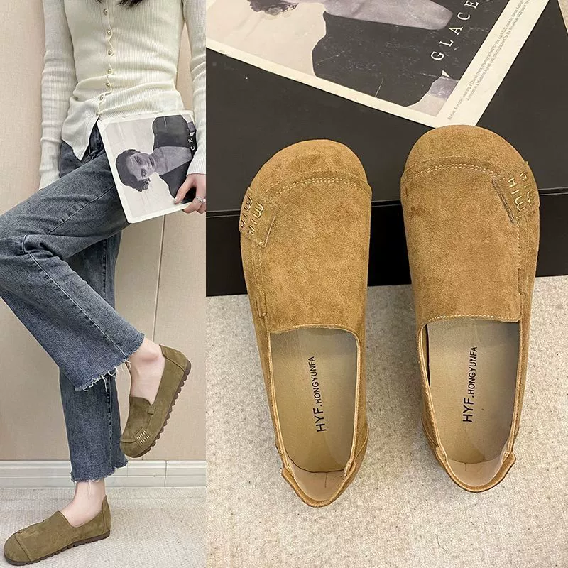 Ретро-балетки с круглым носком, новинка весны-осени 2025, в лесном стиле, женские туфли Birkenstock, повседневные туфли на плоской подошве, балетки на низком каблуке.