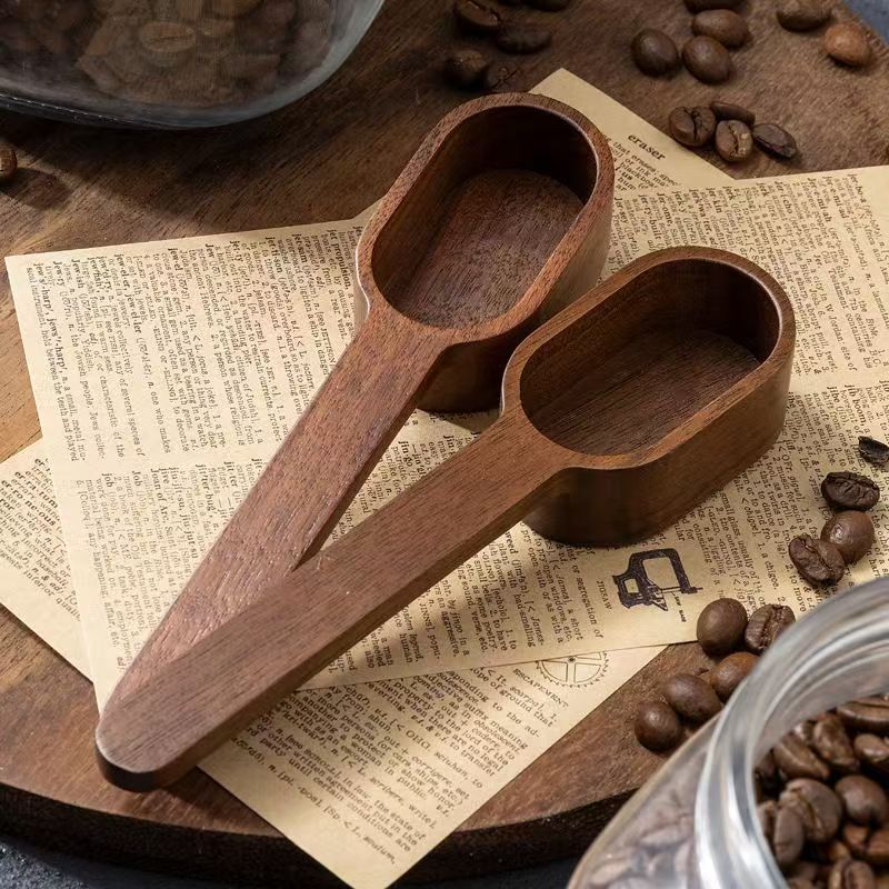 木製黒胡桃計量スプーン実木短柄コーヒースプーンケヤキコーヒー粉定量果粉スプーン調味料スプーン卸売り|undefined