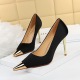 869-17 European and American wind fashion sexy nightclub show thin fine with high heels for women's shoes lighter silk metal point single shoes