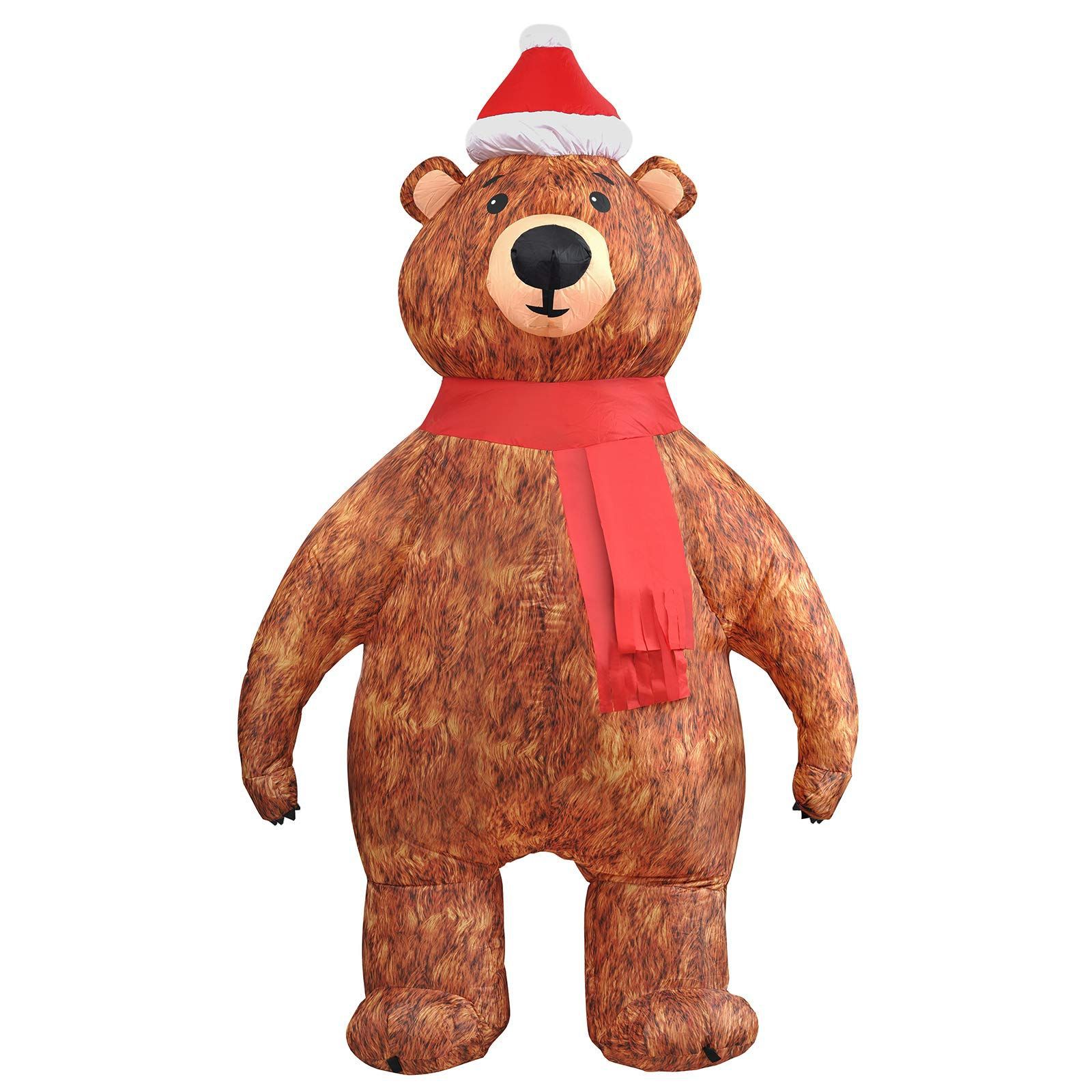 Modelo inflable de Navidad transfronterizo 2,1 m inflable Oso De Navidad modelo inflable accesorios de decoración de escena de Navidad Santa Claus