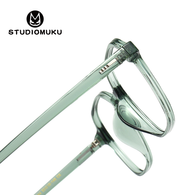 STUDIOMUKU madera fresco gafas polígono marco gafas marco decorativo liso gafas transparente marco gafas