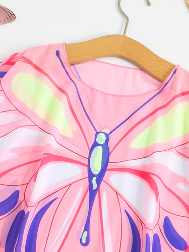 Girls butterfly mesh sunscreen beach blouse cross-border foreign trade children's swimwear