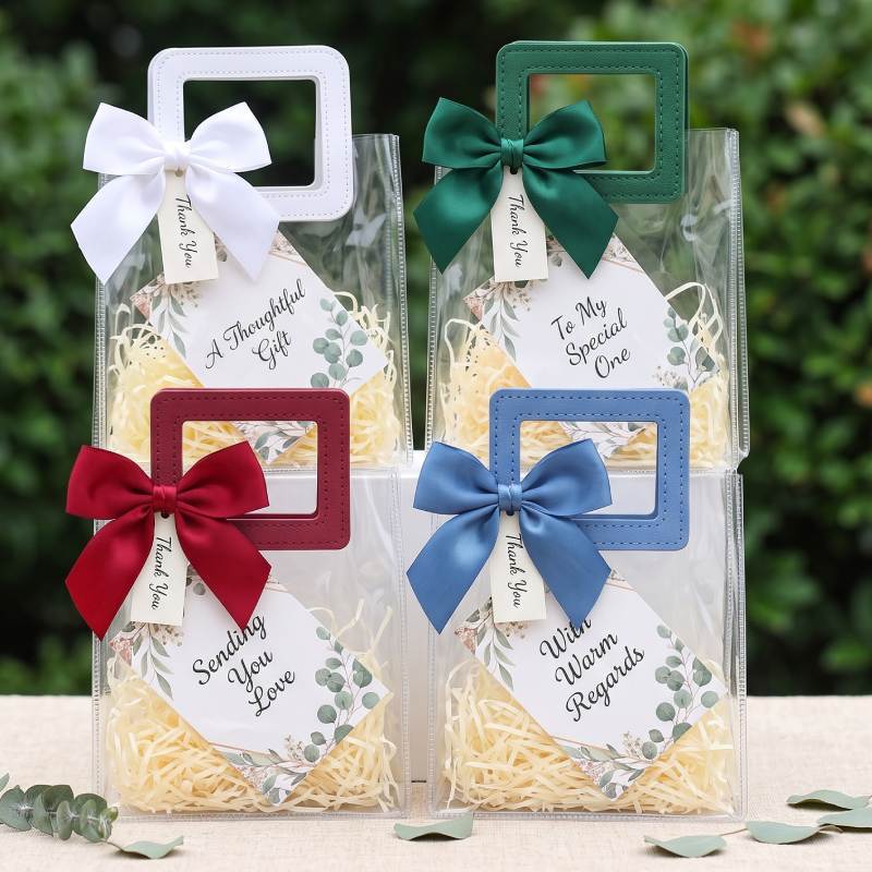 Pvc Transparent Handbag with a High-End Feel, Plastic Gift Bag for Children's Day, Birthday, Wedding, Laser Souvenir Gift Bag, Customizable