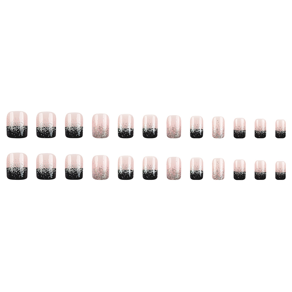 Los mejores vendedores de color desnudo, teñido de color, desgaste de uñas de cabeza cuadrada francesa, 24 piezas de uñas falsas, parches terminados. image 6