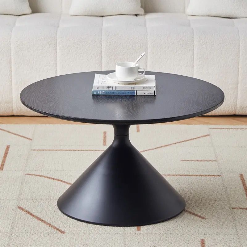Mesa de té de madera sólida de viento de crema minimalista sala de estar doméstica pequeña casa moderna simple alta sensación redonda mesas de borde móviles