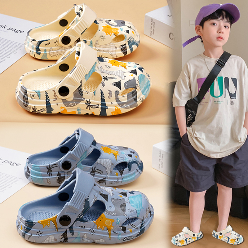 Children's Slippers 2025 Summer New Style Boys' Toe-Toe Clogs, Medium and Large Kidsren's Soft-Soled Beach Shoes, Girls' Sandals and Slippers