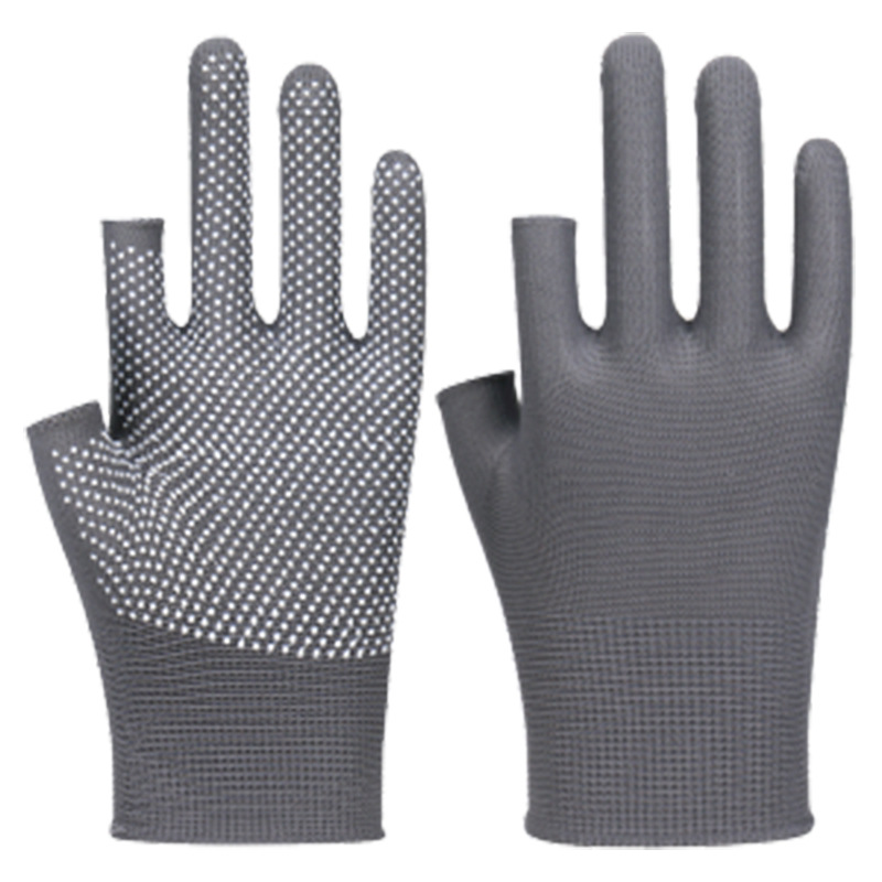 Guantes de protección laboral guantes antideslizantes de nylon guantes de distribución de goma para manejar y entregar guantes de trabajo de plástico de pantalla táctil de 13 pines