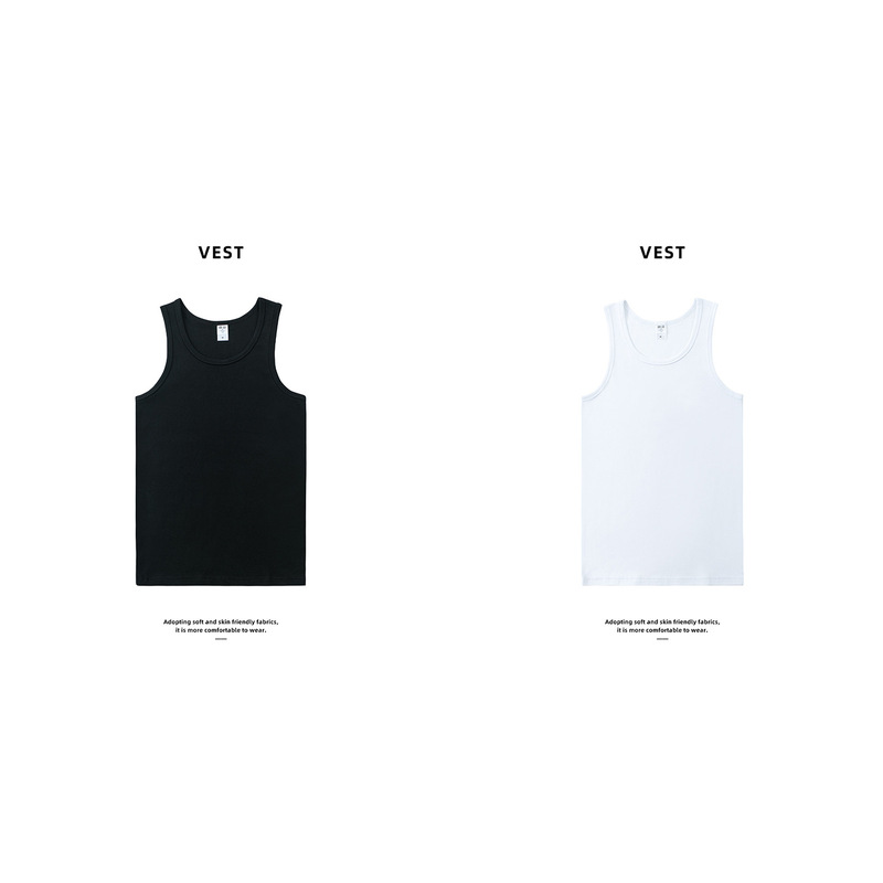 Summer Solid Color Knitted Sleeveless Vest Men's Sports Slim Breathable Bottoming Shirt Factory Direct Sales Wholesale Vt000