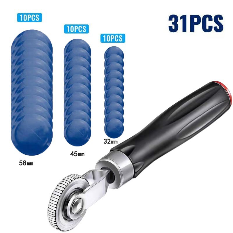 轮胎补胎胶片套装 轮胎修补工具套装 补胎滚轮压轮修补包补胎胶片