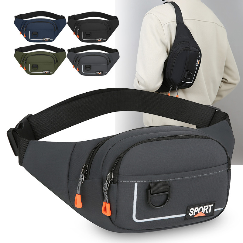 New Large-Capacity Multi-Compartment Outdoor Sports Mountaineering Crossbody Bag, Wear-Resistant Cashier Business Bag, Fashionable Men's Waist Bag