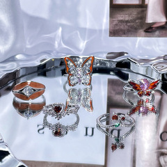 歐美風新款蝴蝶開口戒指女氣質潮流不規則個性時尚輕奢高級感指環