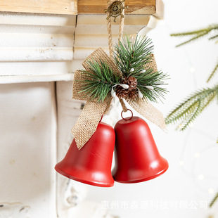 Cross-Border Metal Colorful Open Bell Christmas Tree Pendant Decorative Ornaments Holiday Scene Layout Props Home
