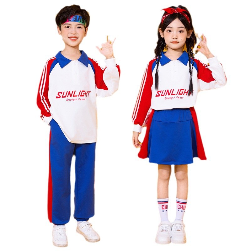 봄 · 가을 초등생 스포츠웨어 스쿨 유니폼 게임 개회식 단체 공연 의류 유치원 교실 의류