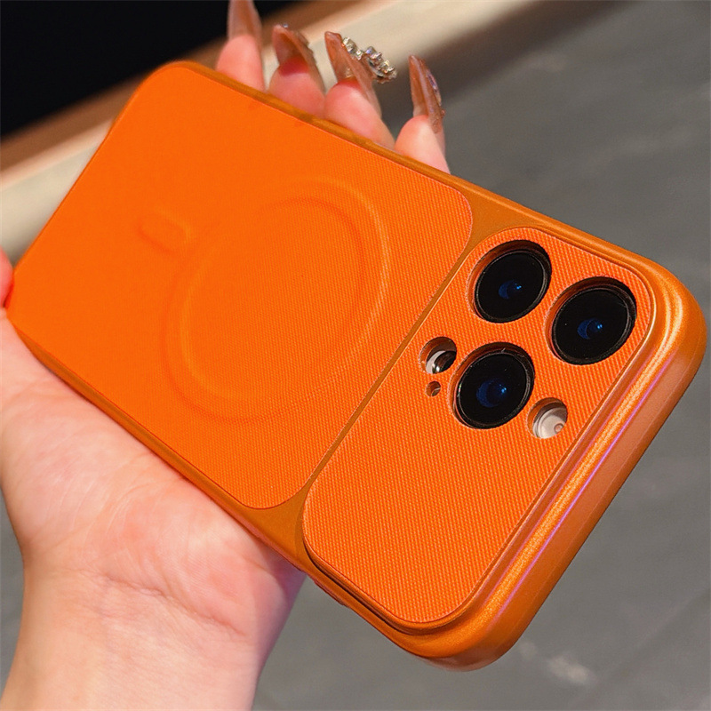 Creative Pc Large Window iPhone 17 Phone Case Suitable for Apple 16/15 Leather Cover 14/13 Magnetic Suction 16Pm Cross-Border