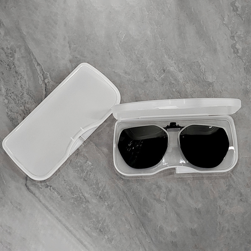 Glasses Case Clip-On Mirror Special Glasses Storage Box Anti-Pressure Advanced Sunglasses Case Portable Myopia Glasses Case Wholesale