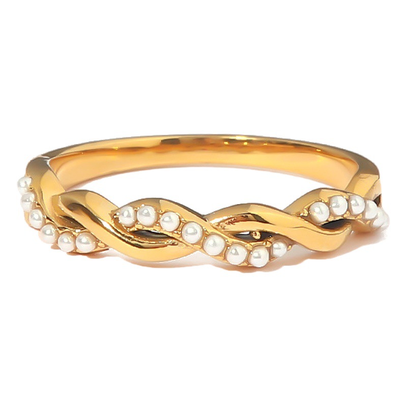 Anillo de acero de titanio de giro tejido diseño de nicho personalidad de la moda anillo llano dedo índice anillo de marea anillo de viento frío