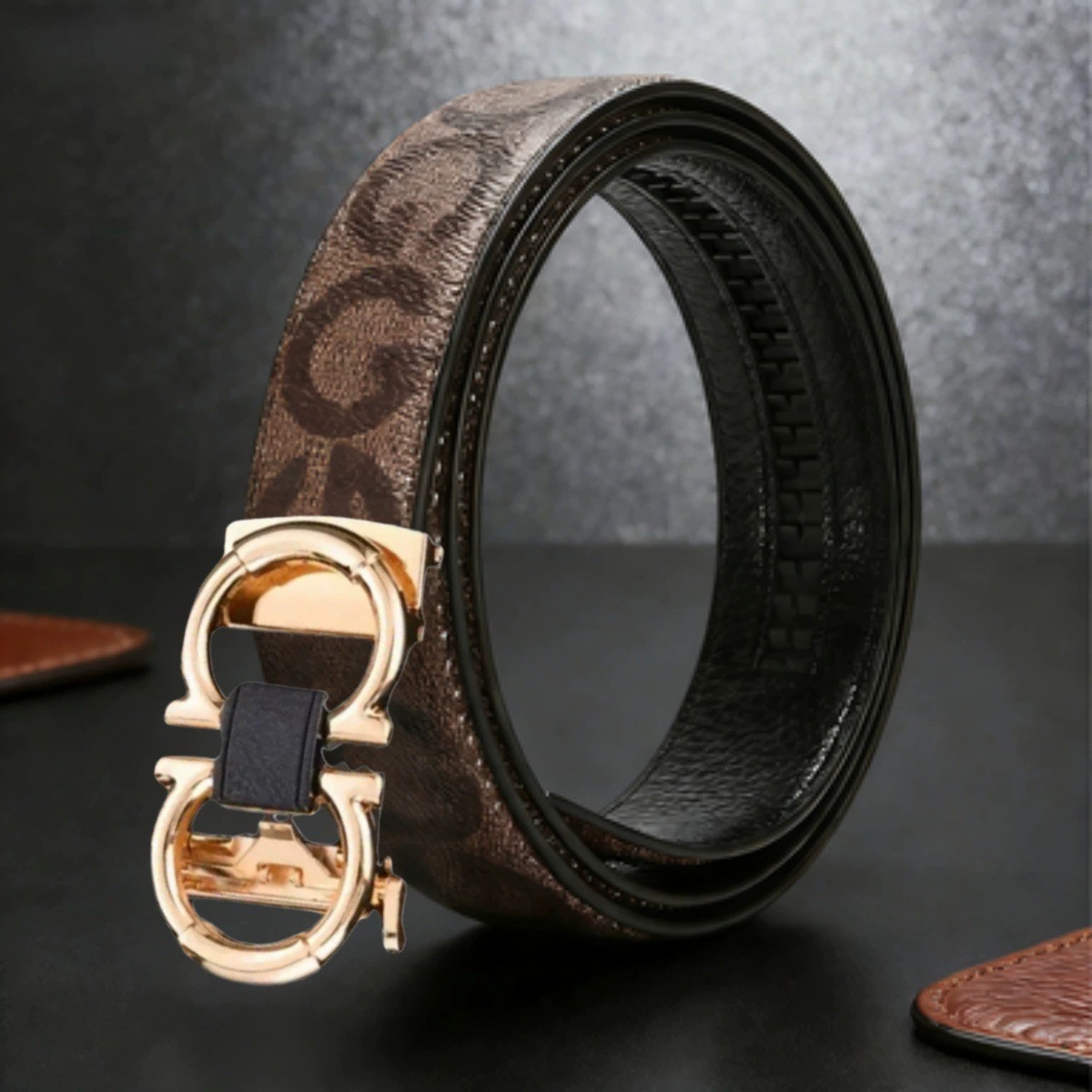 Cinturón de hombre 8 cinturón de hebilla automática de alta calidad duradero de negocios de moda de mediana edad joven pantalones de moda cinturón regalo para niños