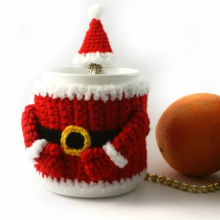 亚马逊跨境新品圣诞装饰杯套卡通针织老人雪人圣诞节氛围布置装扮