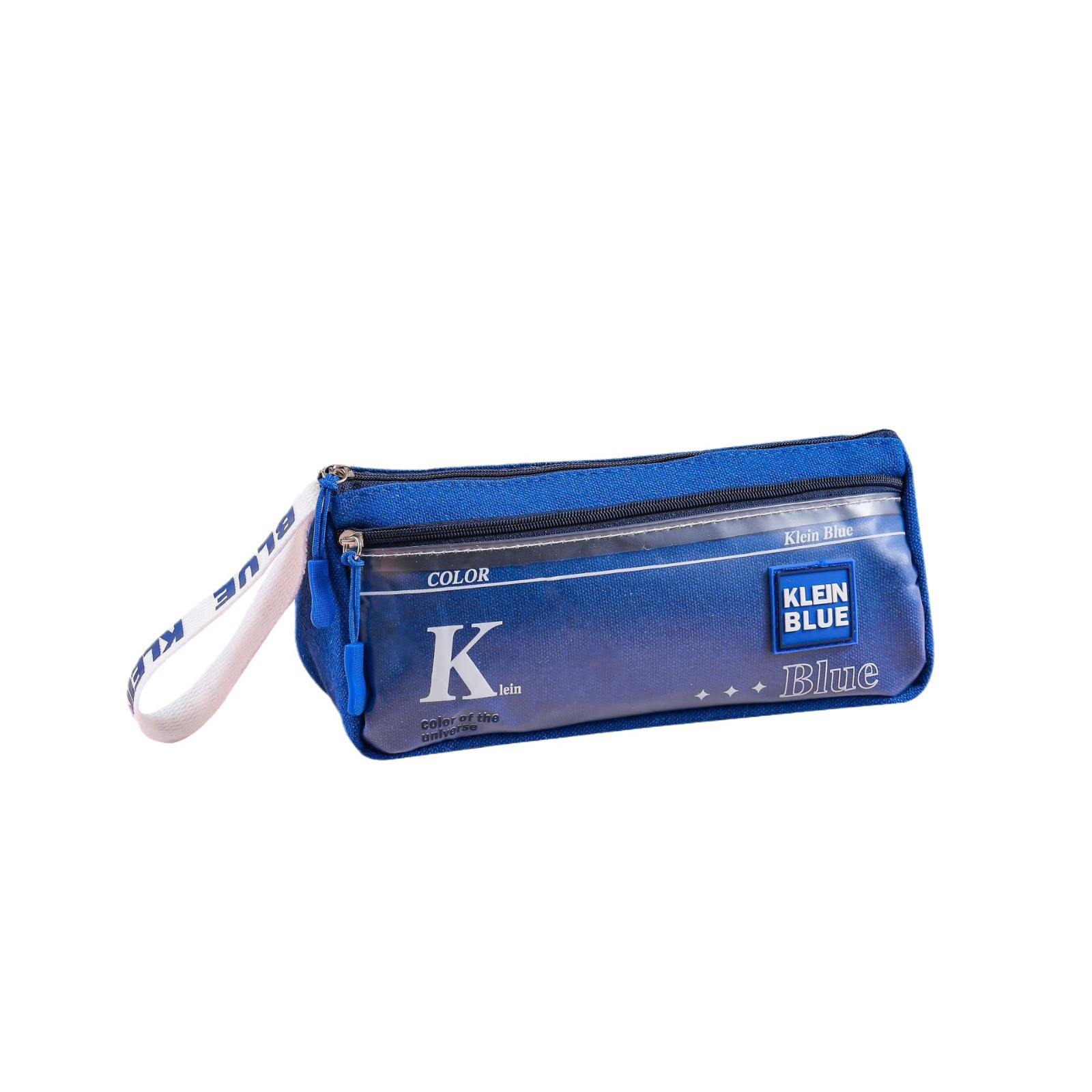 Estuche para lápices de gran capacidad para niños Klein Blue Caja de papelería para estudiantes de varias capas simple y de alto valor Bolsa de papelería para estudiantes sucios