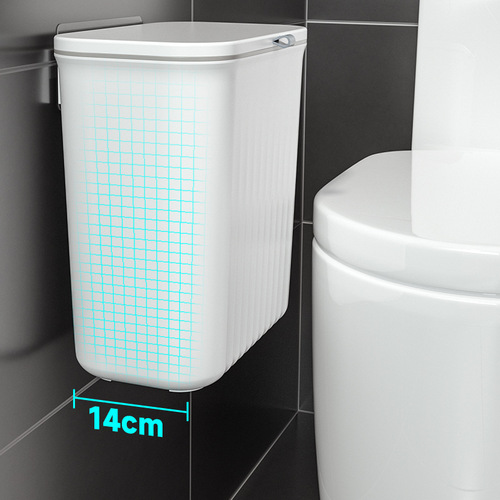 Bathroom trash can, toilet household with lid, wall-mounted sandwich kitchen bucket, toilet flip-top bucket