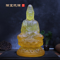 璃宝瑠璃工場観音菩薩は客間の仏堂のお寺のテーブルを飾って観音大士を供えて快適です。