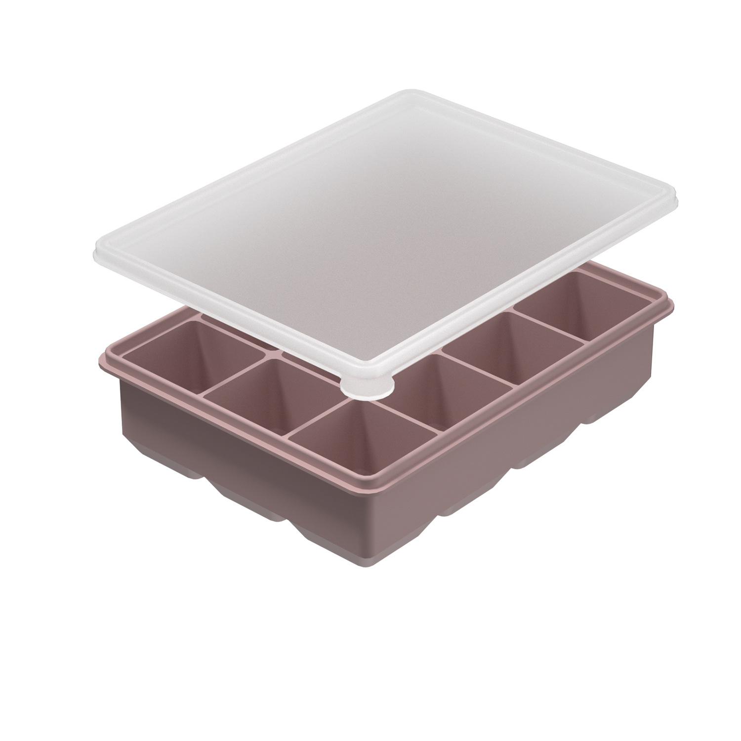 Square 12-grid freezer tray [Morandi pink] thickened maternal and infant grade s…