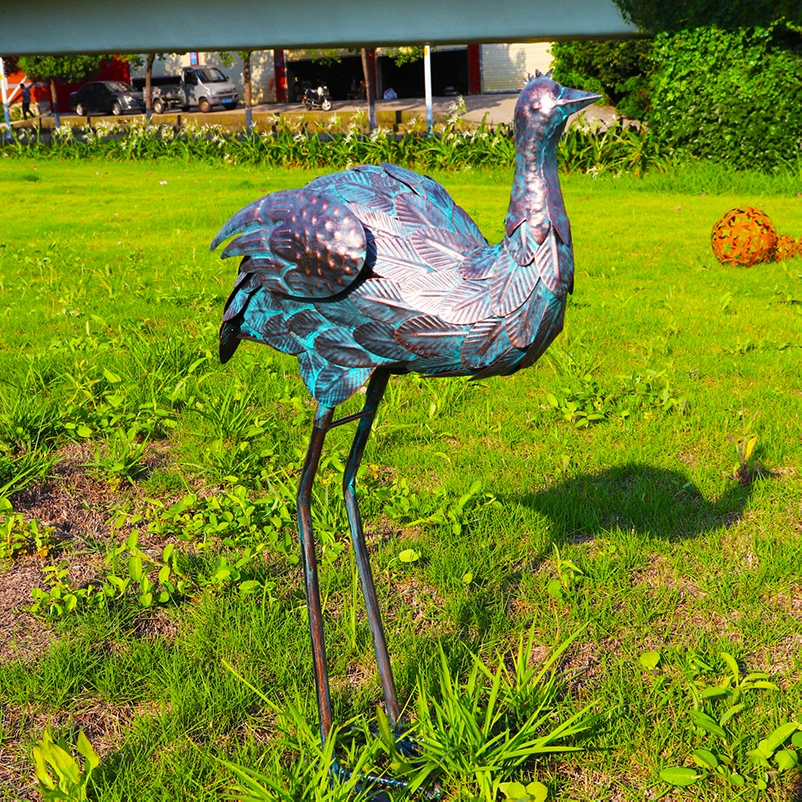 Трансграничные кованые украшения в виде страусов, изделия из металла, подвесные декорации для сада, креативные металлические украшения, объемные