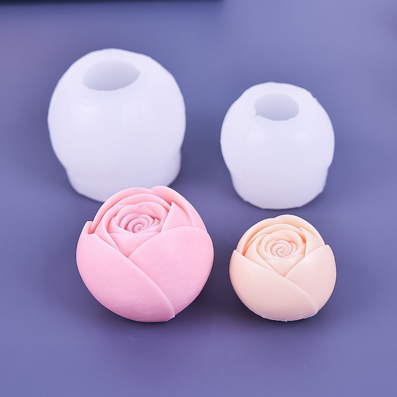 3D 立体スパイラルローズシリコンモールドアロマキャンドル石膏石鹸ムースケーキベーキングモールド|undefined