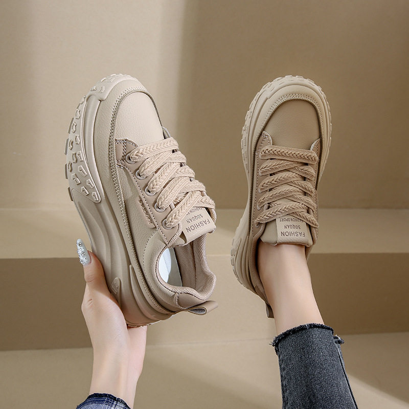 Giày sneaker nữ đế dày phong cách retro, giày thể thao nhẹ nhàng chạy bộ đi bộ — K6710 màu kaki, K6710 màu xanh dương