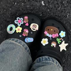 卡通夏威夷哈喽猫可爱洞洞鞋配饰沙滩鞋扣可拆卸鞋面鞋花装饰配件