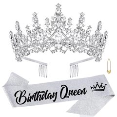 誕生日パーティー装飾道具クラウン金葱粉肩ベルト女王birthday queenマナーベルトセット