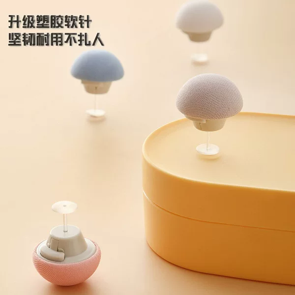 Quilt Fastener with Plastic Soft Needles, Mushroom-Shaped Sheet Fastener with Built-In One-Touch Release, Safe Needle-Free Mushroom Head Design
