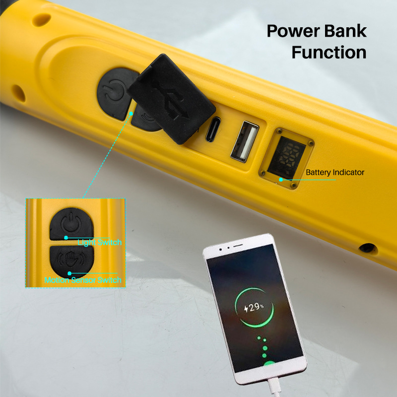 New Magnetic Car Repair Work Light, Rechargeable Hood Lighting Light with Hook, Outdoor Emergency Led Inspection Light
