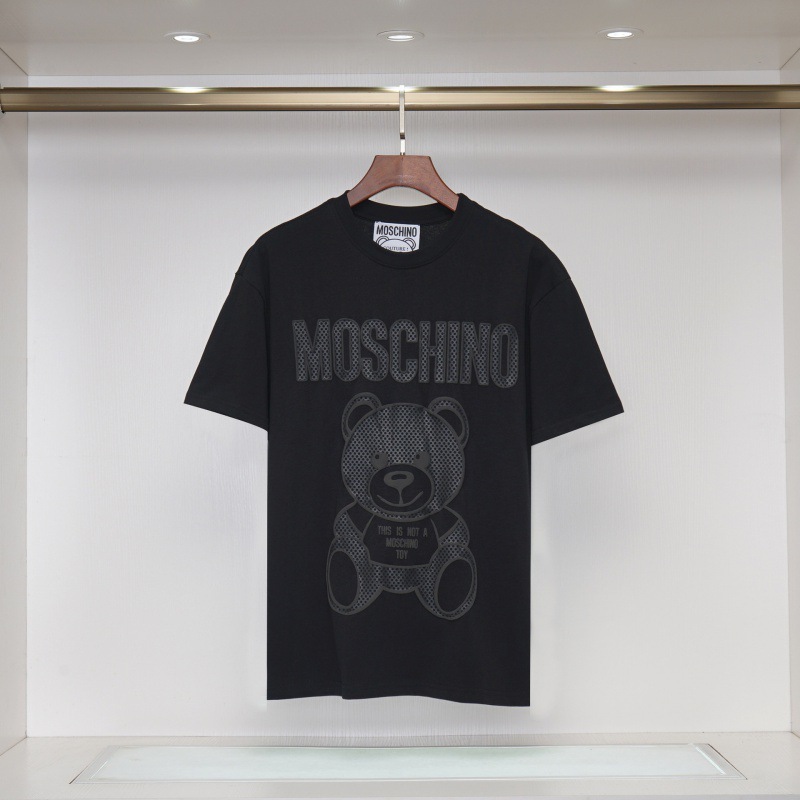 2025 春夏新作メンズカジュアルラウンドネック半袖 T シャツ中空刺繍クマ文字ルーズで多用途|undefined