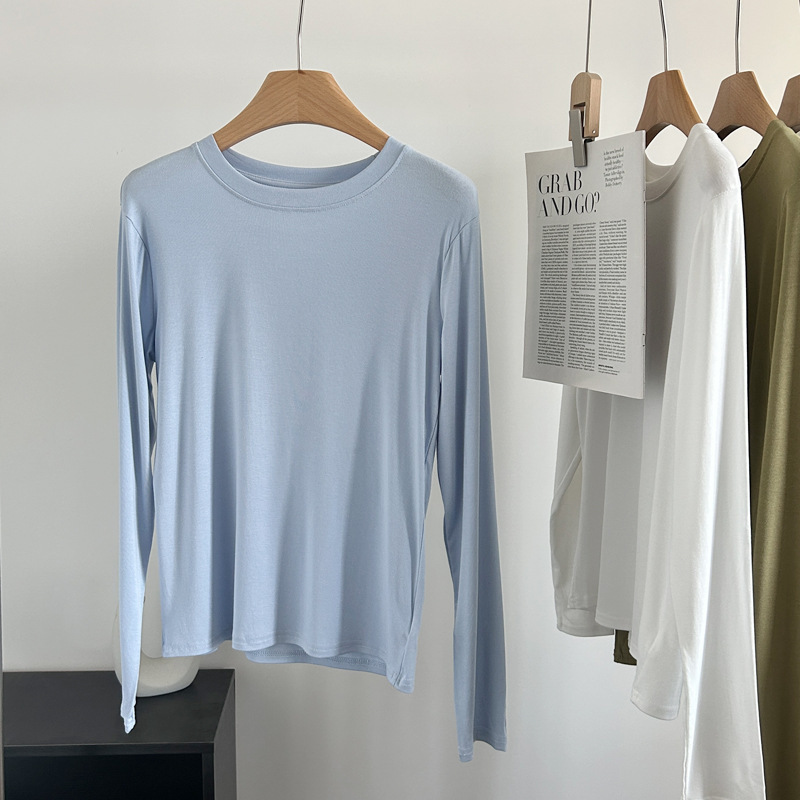 Special Offer 9.9: Comfortable, High-Elastic, Skin-Friendly, Breathable T-Shirt, Simple Solid Color Long-Sleeve Modal Base Shirt Special Offer 9.9: Comfortable, High-Elastic, Skin-Friendly, Breathable T-Shirt, Simple Solid Color Long-Sleeve Modal Base Shirt