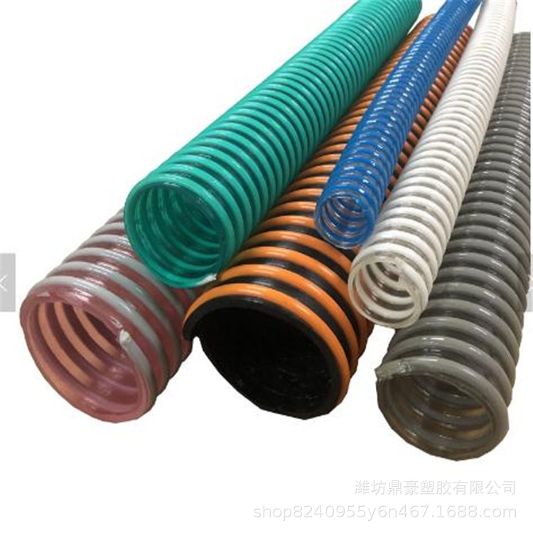 厂家PVC塑筋螺旋增强软管波纹塑筋管耐压真空管加强平 筋凸筋软管