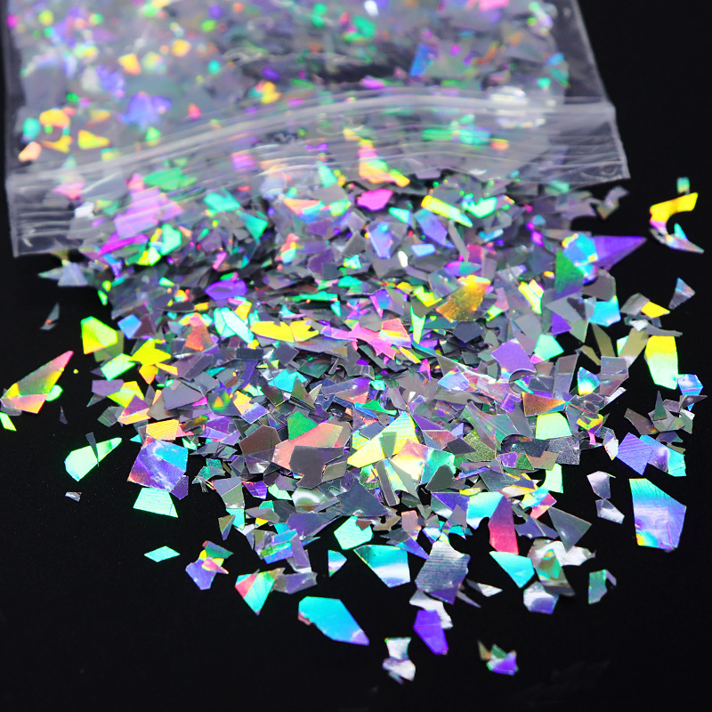10g bag mermaid pass color irregular coarse fragments PET polarized sequins magic candy paper filling material