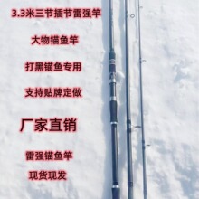 雷强大物锚鱼竿超硬并继远投杆碳素三插节路亚竿抛竿3.3 米海钓竿