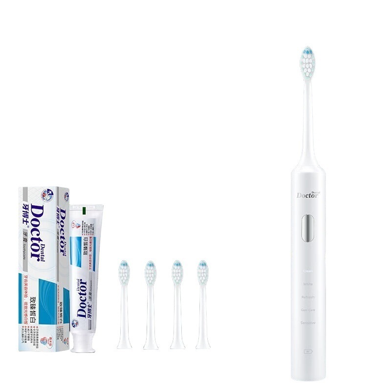 Dr. Teeth Electric Toothbrush Intelligent Sonic Vibration Ipx8 Waterproof 5-Speed Mode 30 Days Battery Life Free Brush Head 1