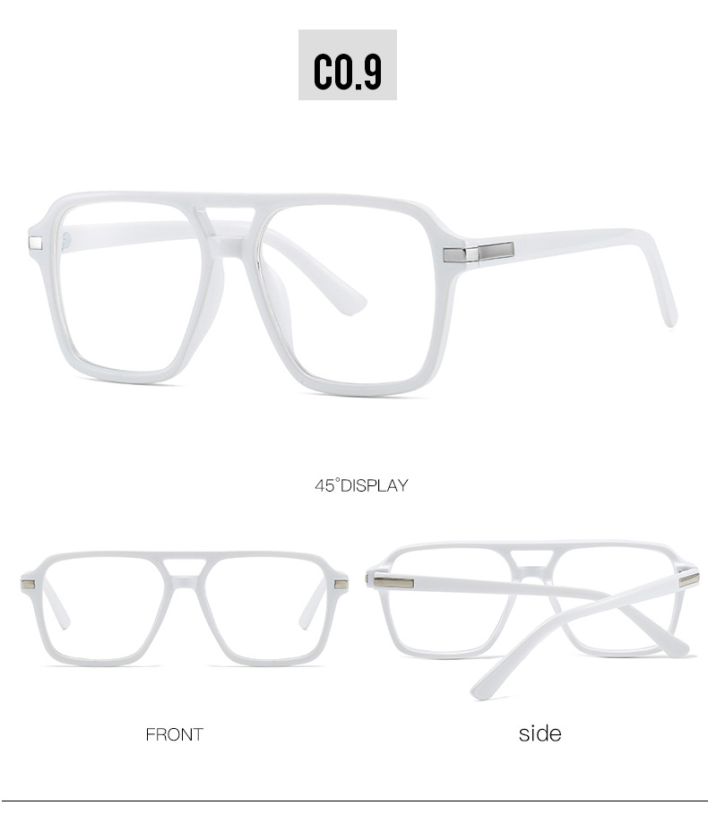 55g Weight Full rim frame Glasses Structure Glasses Classification PC Lens Material Square Glasses Style Outdoor, Street Occasion Geometric Pattern All Seasons Season Unisex Gender Streetwear Style Streetwear Geometric PC Square Full Rim Frame Optical Glasses 15