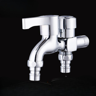 Single cold fast mop pool blooming thickened double-use all-copper three-way faucet dual-use washing machine faucet one in two out