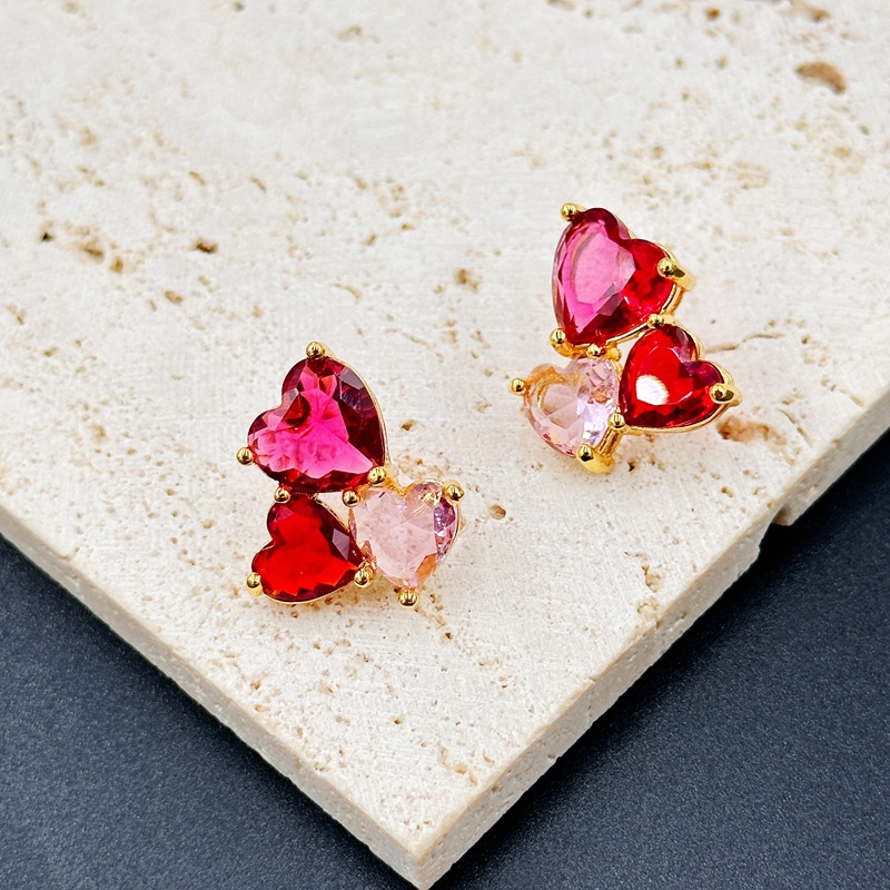 All Seasons Season Women's Gender Wholesale Jewelry Sweet Heart Shape Brass Plating Jewelry Set Cable Chain