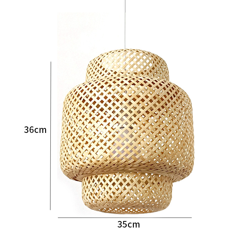 Candelabro de bambú nuevo estilo chino Zen estilo japonés lámpara de bambú B & B restaurante de olla caliente linterna de restaurante lámpara tejida de bambú y ratán al por mayor