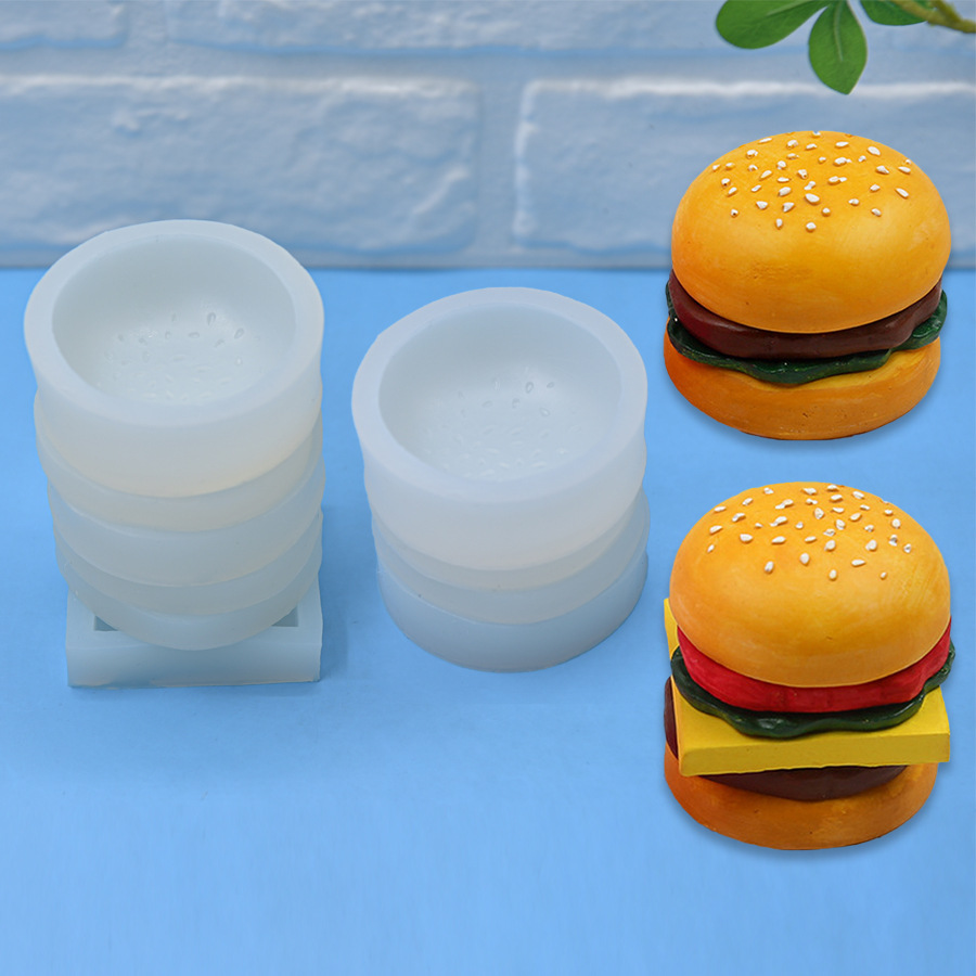 6層漢堡4層漢堡造型硅膠模具烘焙DIY蛋糕模具