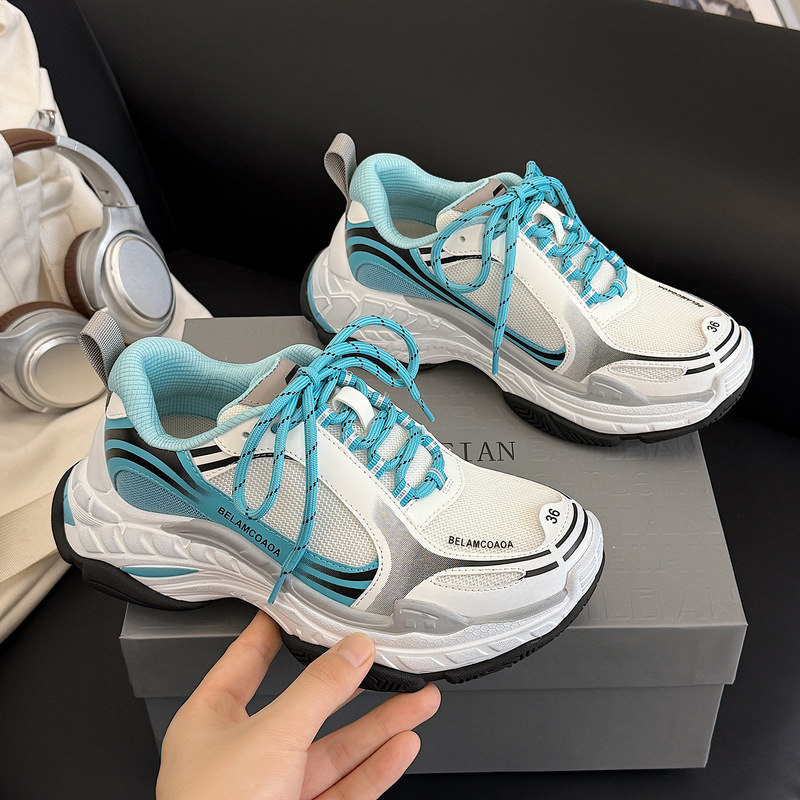 Couple Style Distressed Non-Slip Shock-Absorbing Casual Shoes 2026 New Running Outdoor Men and Women Same Style Mesh Thick Sole Daddy Couple Style Distressed Non-Slip Shock-Absorbing Casual Shoes 2026 New Running Outdoor Men and Women Same Style Mesh Thick Sole Daddy