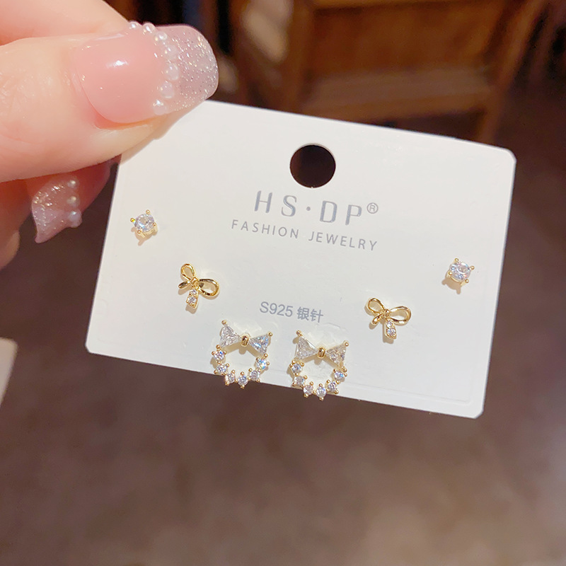 Women's Gender 1 Set Simple Style Classic Style Bow Knot Plating Copper 14K Gold Plated Ear Studs