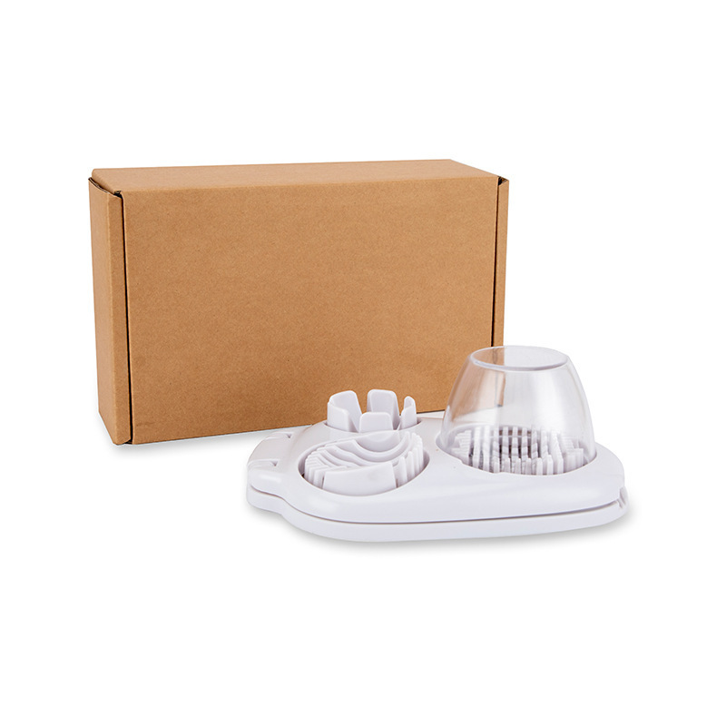 Cortador de huevos tres en uno, herramienta para cortar huevos, triturador manual, cortador de frutas, utensilio para cortar huevos, almacenamiento.
