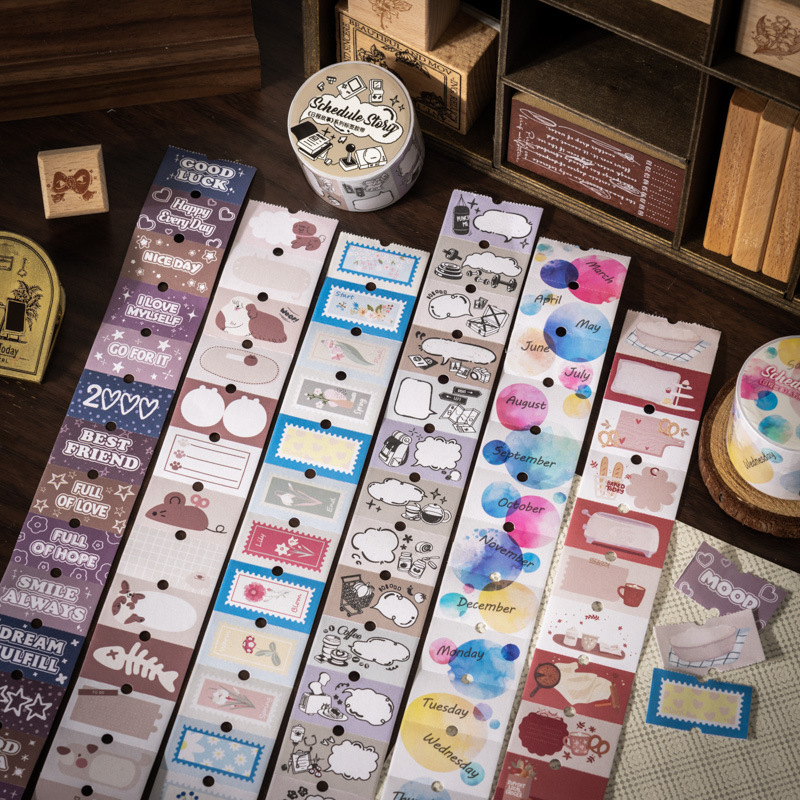 Ketchup girl papel de escritura etiqueta cinta calendario historia base todo-fósforo decoración literaria cinta de mano