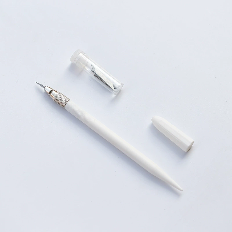 Eraser, knife, paper tape, handmade